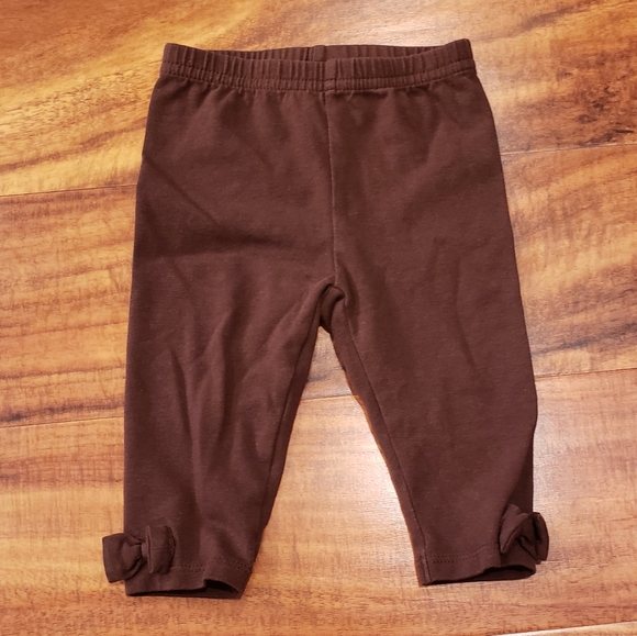 Janie and Jack EUC 6-12 months pink dog tee and brown bow leggings - Picture 6 of 8